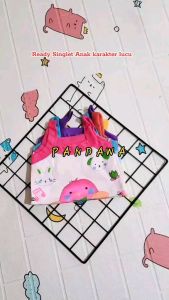 PANDAWA - 12pcs (1 Lusin) Kaos Singlet Anak Perempuan Motif Mata - Kaos Dalam Anak Murah Terbaru - Kaos Dalam Anak Sablon