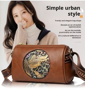 Womens body Bag Literary Fashion Casual Shoulder Satchel Embossed Mom Bag