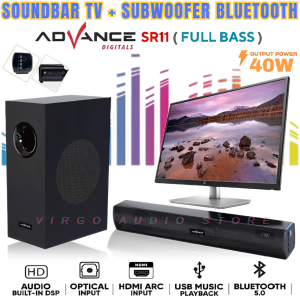 Speaker Advance Sr-11 Soundbar Dan Subwoofer Bluetooth Speaker Multimedia | Soundbar Tv + Subwoofer Bluetooth Home Theater Super Bass Advance Sr11 | Kualitas Speaker Di Jamin Bagus - Vas