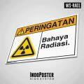 Safety Sign Rambu K3 PVC ANSI Peringatan Bahaya Radiasi M 45x30cm. 