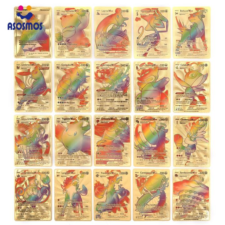 ASM Pokemon 55 sheets Rainbow Gold Foil Card Album Book Portable ...