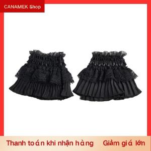 CS Có Thể Tháo Rời Tay Áo Giả Còng Nữ Ren Mỏng Pleated Flare Tay Áo Ruffles Dây Đeo Cổ Tay Áo Len Áo Trang Trí Tay Áo