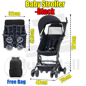 Foldable Cabin Size Travel Baby Stroller| Baby Pram Compact Lightweight Baby Stroller | Baby Stroller with back pack