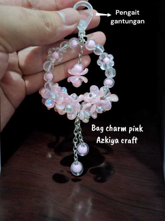 Bag charm keychain gantungan kunci tas lucu aesthetic seri bunga