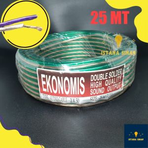 Kabel Listrik Transparan 2 x 50 / Kabel Audio / Kabel Serabut 1 Roll