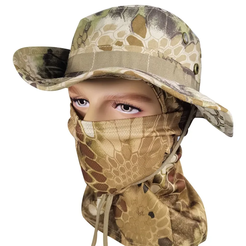 1Set Women Men Hiking Fishing Boonie Hat Camouflage Fisherman Hat