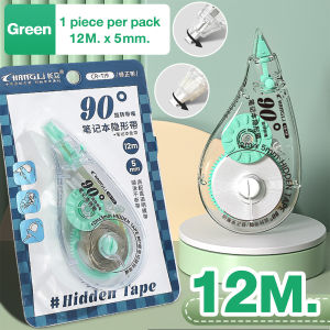 New 90° Rotatable Correction Tape 12M*5MM PET Invisible Tape Anti Break Writable Surface Fast Dry