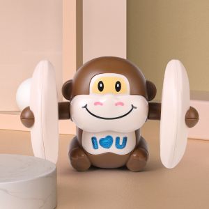 Kids Monkey Musical Tumbling Toy Baby Voice Control Rolling Monkey Toy Walk Sing Brain Game Musical Toys Early Education Infant Gift