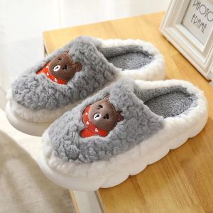 Cartoon rabbit couple home warm cotton slippers soft sole indoor slipper for womens and mens