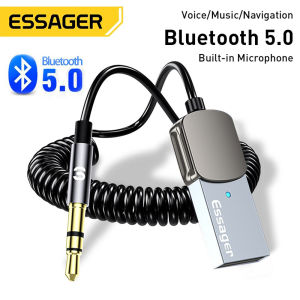Essager ตัวรับสัญญาณบลูทูธ USB รถ3.5Mm Aux อะแดปเตอร์ USB ไปยัง3.5Mm แจ็คตัวรับสัญญาณ WIFI เสียงชุดแฮนด์ฟรีสำหรับรถยนต์เครื่องส่งสัญญาณสเตอริโอตัวรับสัญญาณ USB