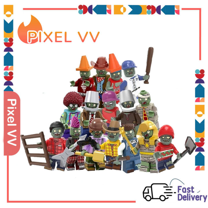 Plants vs. Zombies Minifigures 16 Styles Of Zombies Building Blocks