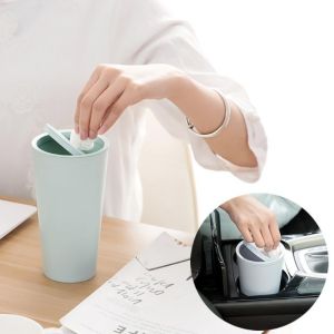 Car Trash Can Portable Mini Trash Can with Flip Lid for Desktop Office Bedroom Cup Holder Auto Accessorie
