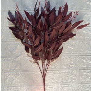 MH - Daun Willow Artificial 5 Cabang Wilow Leaf Plastik Ruskus Uang Eukaliptus Untuk Dekorasi