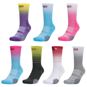Thick Towel Bottom Socks Gradient Color Elite Basketball Sports Socks High-Top Men Medyas Breathable