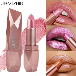 JIANGZHIB SAMSUGAR ลิปสติก Pearlescent ถ้วยไม่ติดลิปสติกไม่ซ่อนหายไปยาวนาน Pearlescent