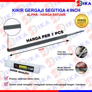 Kikir Pengasah Asahan Mata Gergaji Kayu Besi Segitiga 4" Harga 1 pcs New deland