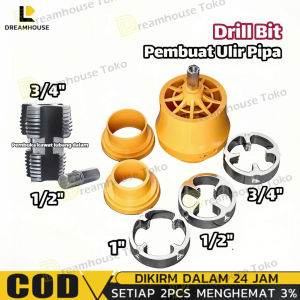 8 Buah Alat Pembuat Senai Ulir Pipa 8PCS Thread Kit Maker 1" 1/2" 3/4" Senai Drat Ulir Cocok Untuk Latihan Listrik