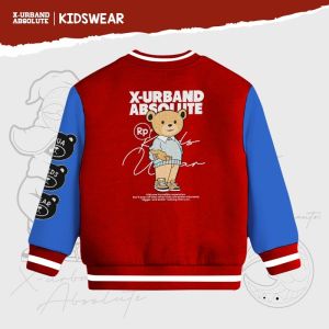 Jaket Varsity Anak Teedy Bear Xua Bordir K079