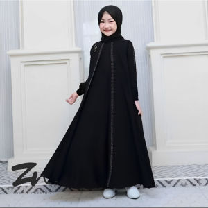 ABAYA ANAK PEREMPUAN TERBARU DAN TERMURAH/BAJU MUSLIM ANAK/USIA 5-10 TAHUN/CRINGKEL PREMIUM/TABURAN PAYET SWAROVSKY