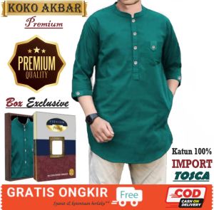 AFS - (BISA COD) KOKO AKBAR BOX PREMIUM Bahan Katun Import | Pakaian Muslim Pria Baju Kemeja Koko model Terbaru & Termurah