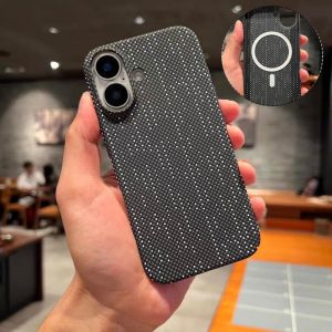 Ultra Thin Carbon Fiber Texture Hard PC Case For iPhone 17 Air 16 15 14 13 12 11 Pro Max Plus For Magsafe Wireless Charge Cover