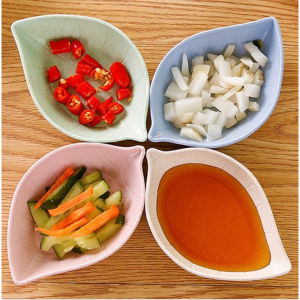 Mangkuk Sambal Mini Bentuk Daun Bahan Plastik / Mangkuk Mini Serbaguna