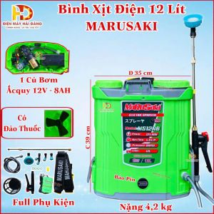 Bình xịt điện 12 Lít - Có Đảo Thuốc - MARUSAKI - MS12A8 .Bình 12V - 8AH. Hàng Đẹp. BH 1 Năm