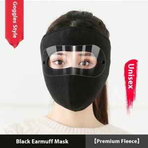 Winter Warm Fleece Full Face Mask with Detachable Goggles for Outdoor Cycling and Wind Protection
