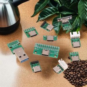🎄【Special price】Huan บอร์ดอะแดปเตอร์ USB 5ชิ้น TYPEC16P กับเทอร์มินัล2.54ขาสำหรับอัปเกรดพร้อมรูสำหรับตรึง