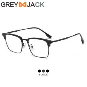 Grey Jack Kacamata Frame Bahan Titanium Ringan Kotak Fashion Bisnis Simple Kokoh Bisa Minus Antiradiasi Bluecromic 95019