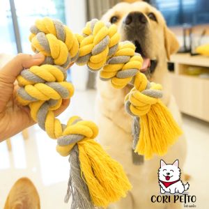 เชื้อกัดปมใหญ่ของเล่นสุนัข สีเหลือง ขนาดกลางขึ้นไป สำหรับสูงสำหรับเล่นเสี่ยง คุณสมบัติของ CORI PETTO