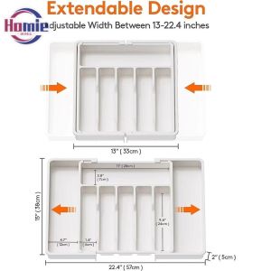 Extendable Utensil Organizer/ Cutlery Drawer Organizer Expandable Utensil Tray for Kitchen Adjustable Silverware