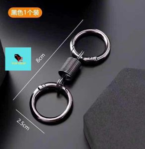 TOPSHOP Retro Spring Double Ring Keychain Spring Shaped Key Accessories Strong Heavy Duty Dual Split Key Ring