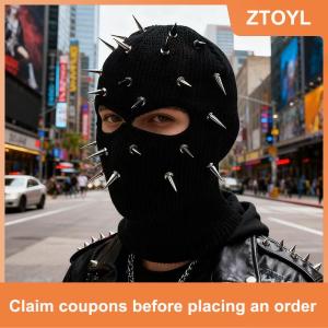 【ZTOYL】 Mask Beanies Hat Men Winter Balaclava Hats Knitted Hats Fashion Full Face Ski Bonnet Cycling Earmuffs Cap