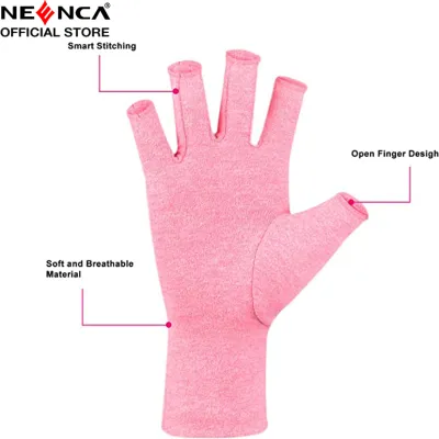 NEENCA Arthritis Hand Compression Gloves Fingerless Breathable & Moisture Wicking Fabric Alleviate Rheumatoid Pains Ease Muscle Tension Cycling Gloves Joint Fishing Fitness Gloves