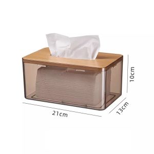 Nordic Ecoco Transparent Bamboo Tissue Box Holder Organizer restaurant