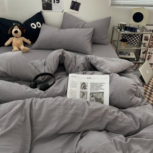 1pc Blue Duvet Cover 150x200 이불커버세트 Washed Cotton Quilt Cover Queen Size Bed Linen for Girls Boys Room (Pillowcase Need Order)2026