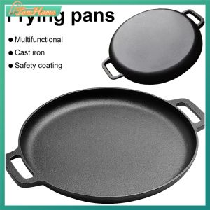 Premium 30cm Cast Iron Skillet Pan with Dual Handles Ideal for Pizza Steak and Breakfast Cooking