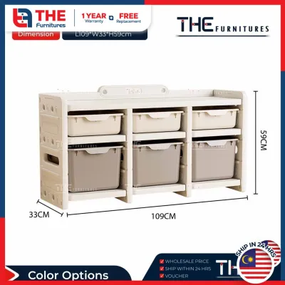 THE L74-182cm Multifunctional Children Toy Storage Cabinet Child Utility Bookshelf Storage Rack