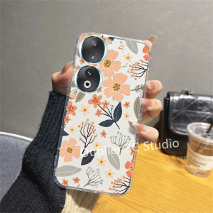 Ốp Lưng Honor90 Honor 70 90 Lite X8A X9a X8a X7a X9 X8 X7 X6 X5 4G 5G Vỏ điện thoại vỏ bọc mềm trong suốt silicon lá được sơn Hình Hoa Sáng tạo thiết kế mới bán chạy Case 2023