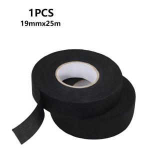 25m Wire Tape Adhesive Cloth Tape Heat Resistant Flame Retardant Tape Black Electrical Fabric Tape