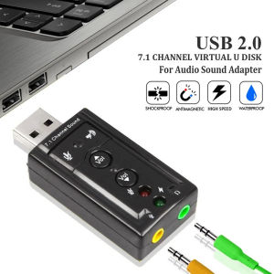 7.1 Channel Sound Audio USB Sound Card Adapter 3D Virtual 3.5mm Headphone Sound Card Converter for PC Desktop Notebook