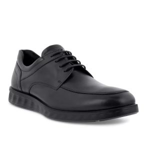 Mens Black Work Shoes Lightweight Comfortable Business Formal Cowhide Shoes Lace-Up