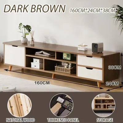NAIJIA TV Cabinet 120/140/160cm Almari TV Rack TV Nordic style simple modern solid board TV console電視櫃