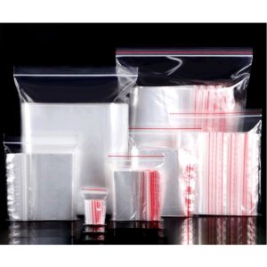 Combo 100 cái túi Zip viền đỏ 5 x 7cm loại Dày