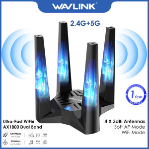 WAVLINK USB WiFi 6 Adapter AX1800 USB 3.0 WiFi Dongle for PC Dual Band 5Ghz(1201Mbps)+2.4Ghz(574Mbps) MU-MIMO Beamforming WPA3 Encryption 4x3dBi Antennas Built-in Driver Support Windows 11/10