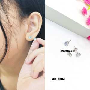 ANTING TITANIUM MODEL NAGITA TUSUK PERMATA SATU ANTI LUNTUR & ANTI KARAT (COD)