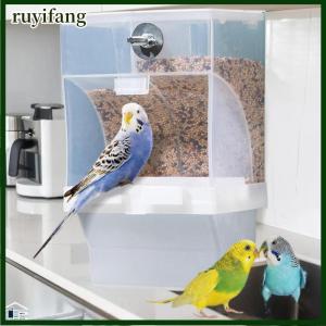 ruyifang Large Capacity Bird Feeder Box Anti-Splash Bird Food Dispenser Durable Parrot Feeding Box For Small Medium Birds