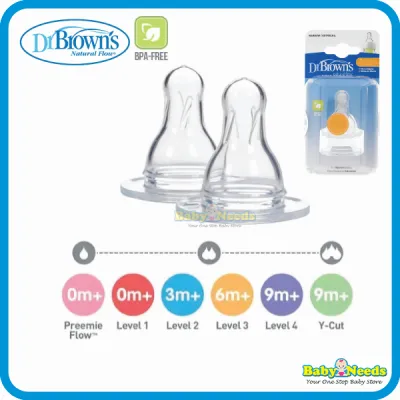 Dr Browns Narrow Neck Silicone Bottle Teat ( 2pcs )