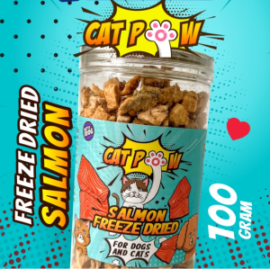CATPOW Freeze Dried Salmon Daging Salmon Kering Snack Kering Freeze Dried Anjing Kucing 100 Gram